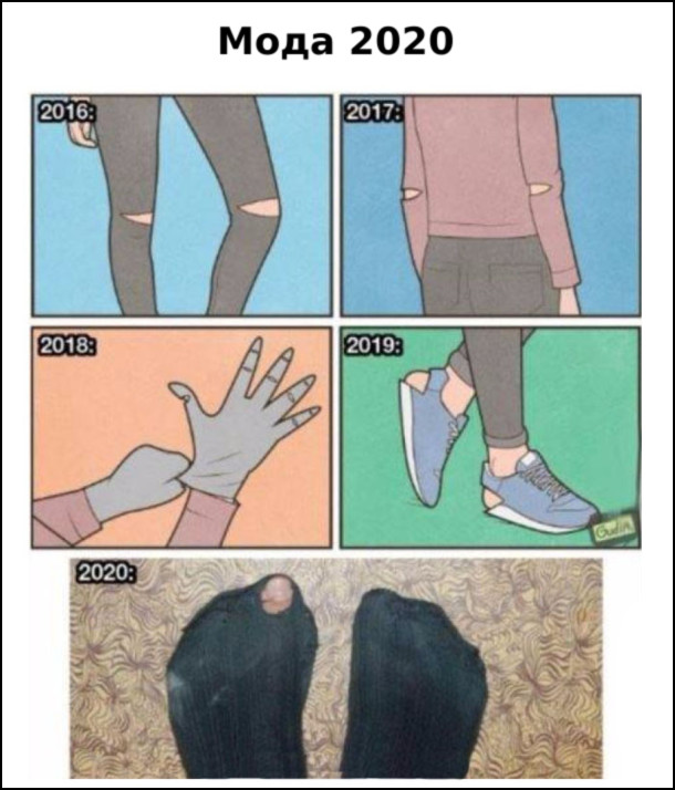Мода 2020 року: дірка в шкарпетці