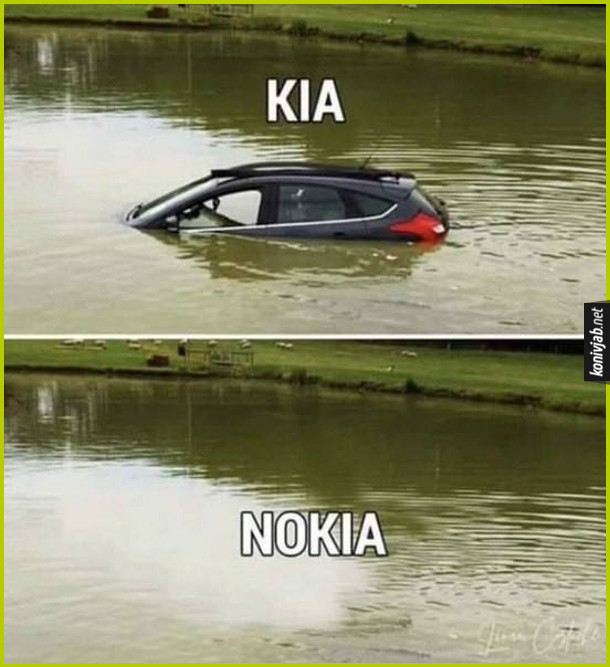 Прикол Kia в'їхала у водойму і зникла під водою - стала NoKia
