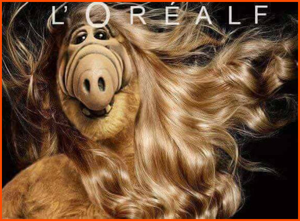 Прикол з Альфом. Реклама шампуню Lorealf, де Альф з довгим, блискучим і шовковистим волоссям