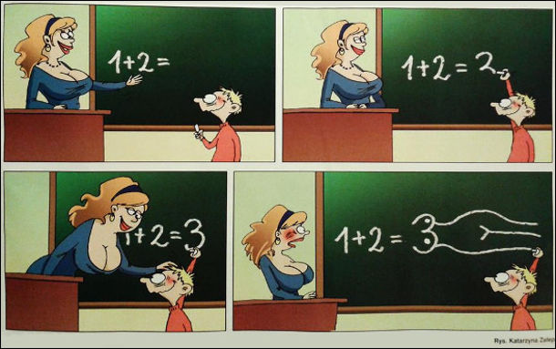 На уроці математики сексуальна вчителька